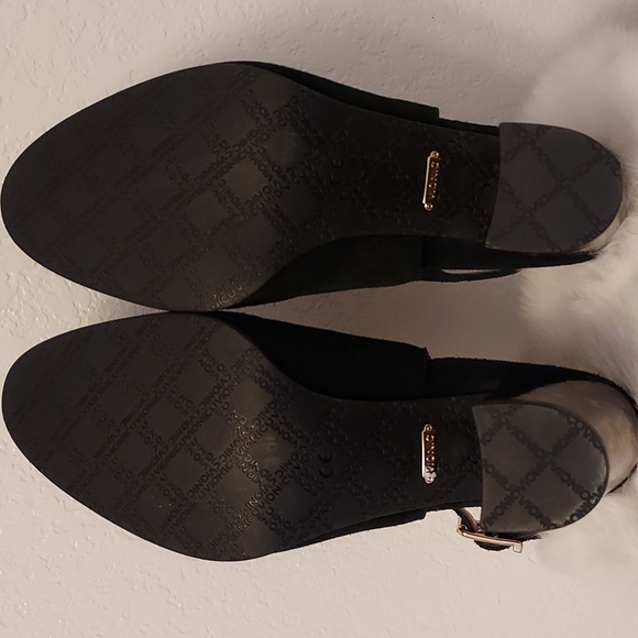 Womens Vionic Perk Lacey Ankle Strap Black Bootie Tortoise Heel - Picture 7 of 10